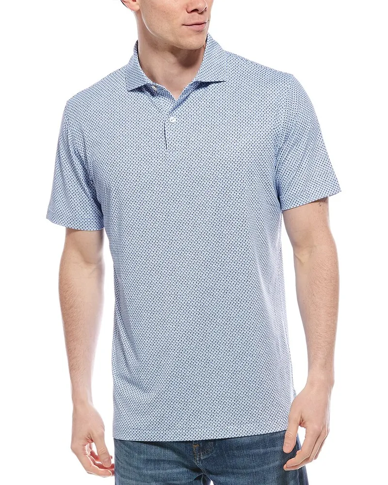 Peter Millar Retro Performance Jersey Polo Shirt Blue