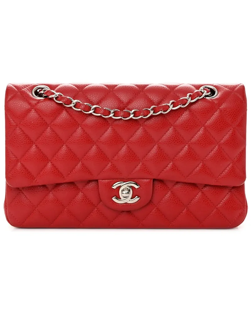 Chanel Red Caviar Leather Classic Double Flap SHW Medium (Authentic Pre-Loved Nocolor