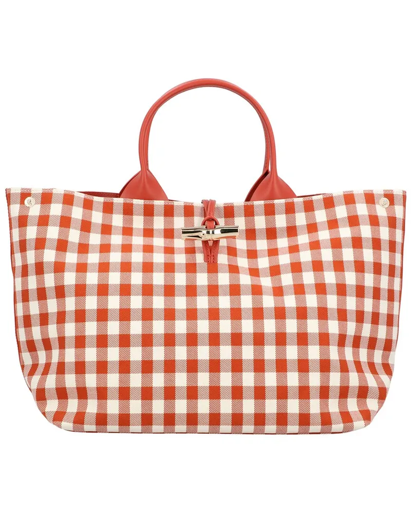 Longchamp Le Roseau Canvas Tote Brown