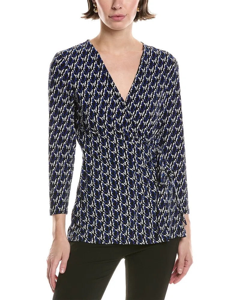 Anne Klein Ity Wrap Top Blue