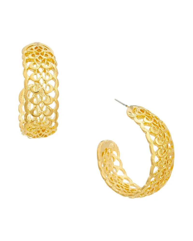 Kenneth Jay Lane Plated Hoop Earrings Nocolor