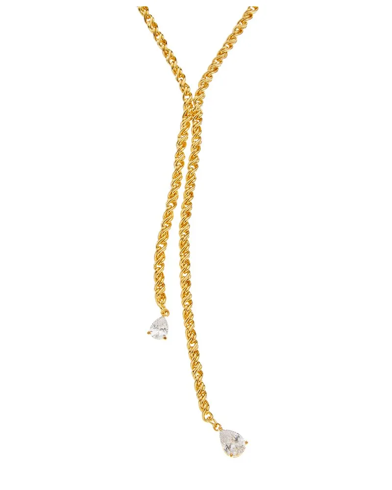CRYSTAL HAZE 18K Plated CZ Lariat Necklace Nocolor