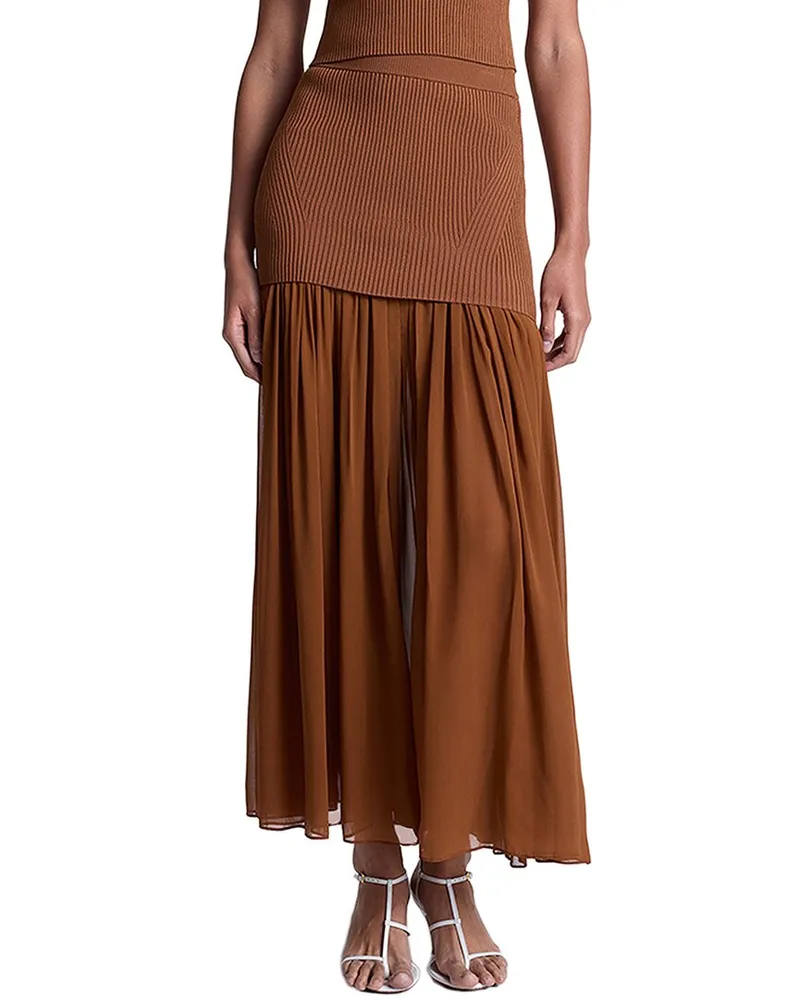 A.L.C. Hayden Silk-Trim Skirt Nocolor