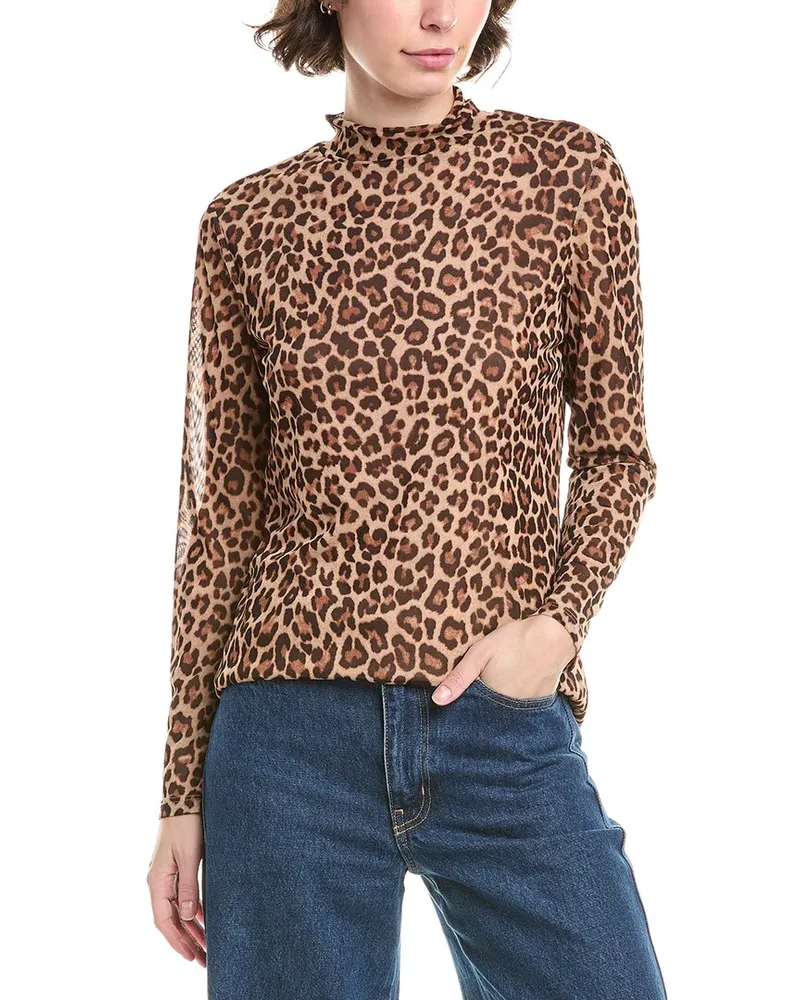 Anne Klein Printed Top Tan