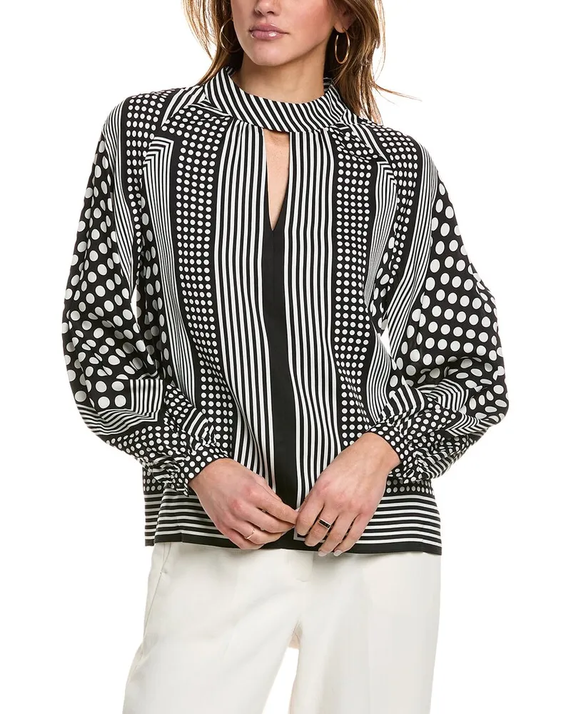 Elie Tahari The Olivia Silk-Blend Blouse Black