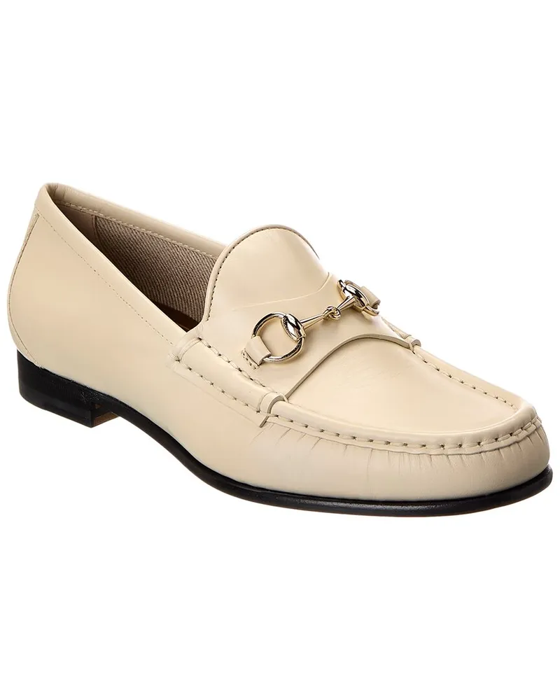 Gucci Horsebit Leather Loafer White