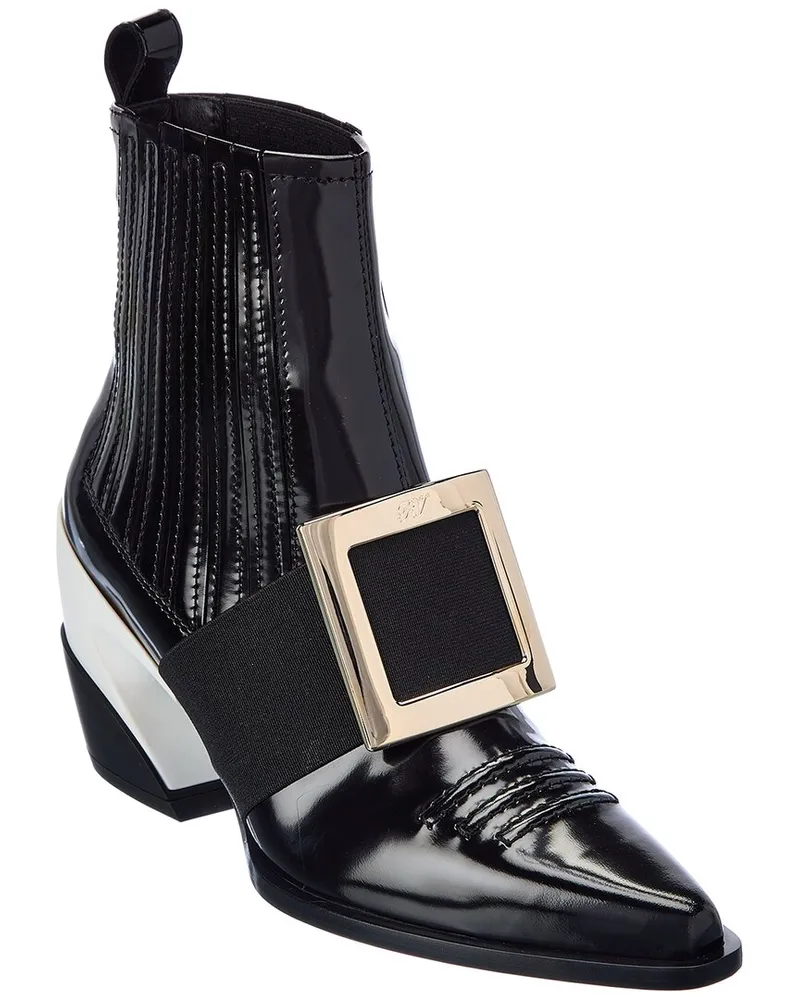 Roger Vivier Viv Tex Leather Bootie Nocolor