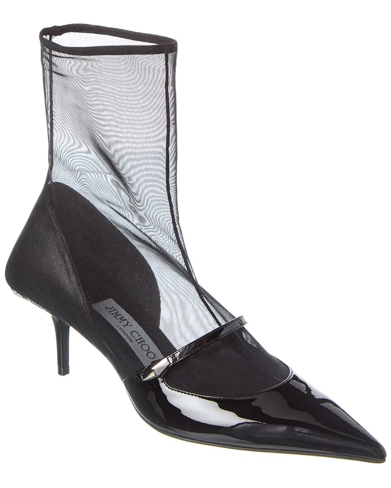 Jimmy Choo Carolyn AB 60 Mesh & Leather Bootie Nocolor