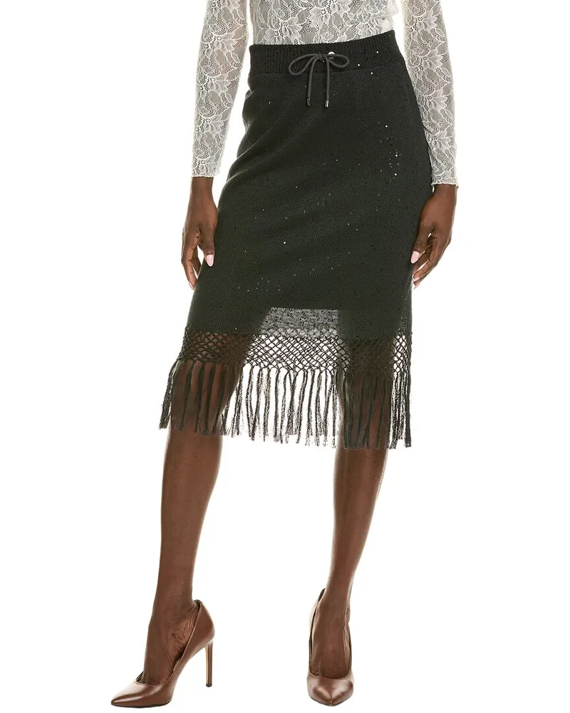 Brunello Cucinelli Linen & Silk-Blend Pencil Skirt Nocolor