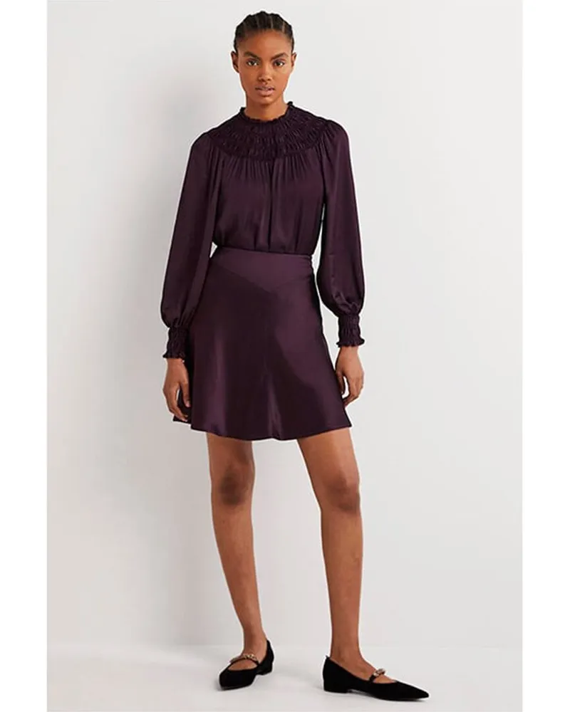 Boden Satin Bias-Cut Mini Skirt Nocolor