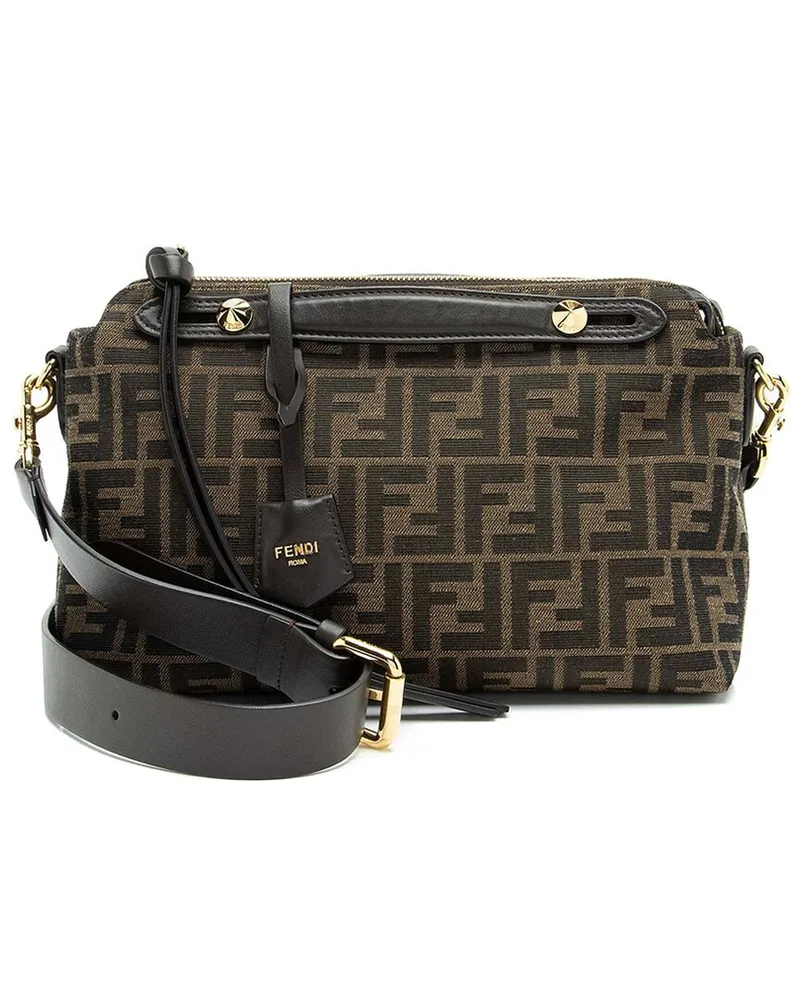 Fendi Brown FF Canvas By The Way Soft Medium Boston Bag (Authentic Pre-Loved Nocolor