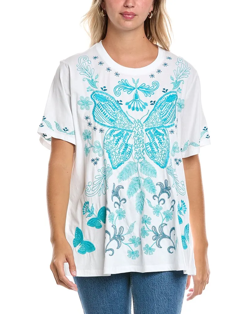 Johnny Was Plus Crewneck T-Shirt White