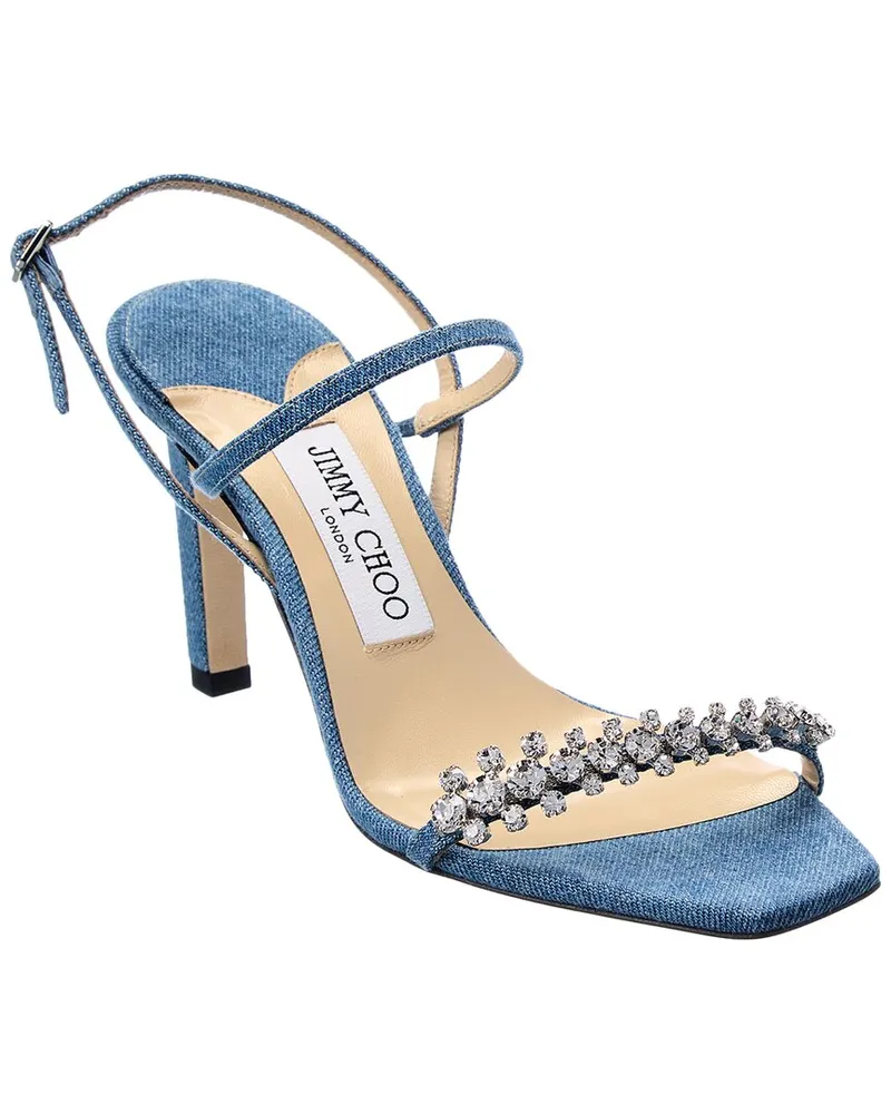 Jimmy Choo Meira 85 Denim Sandal Blue