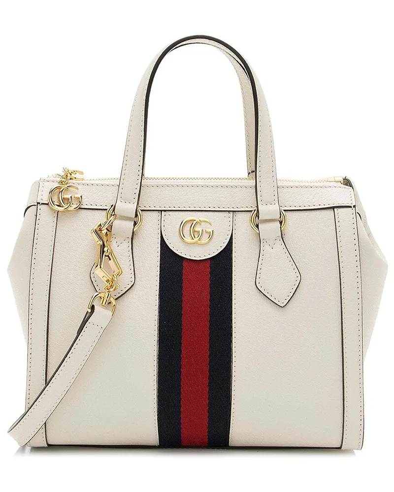 Gucci White Leather Ophidia Small Tote (Authentic Pre-Loved Nocolor