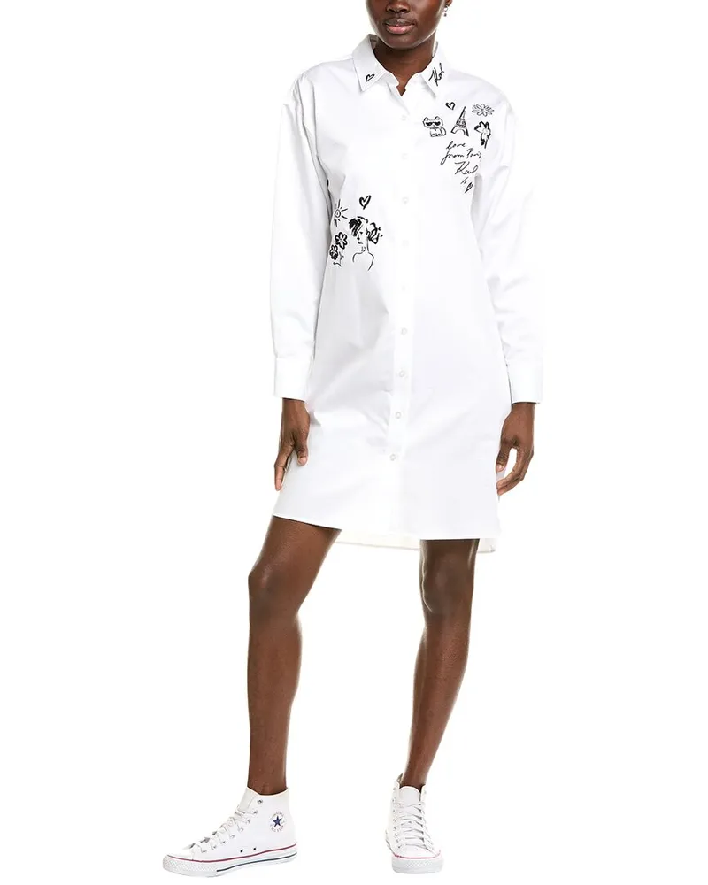 Karl Lagerfeld Poplin Shirtdress White