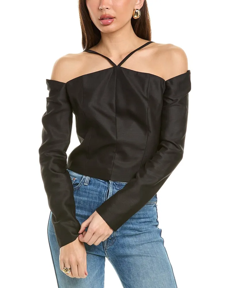 IRO Paju Wool & Silk-Blend Top Black