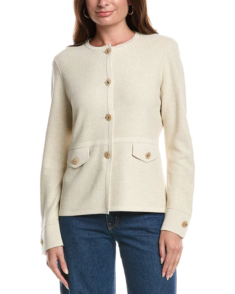 ST. JOHN Pique Knit Jacket Tan