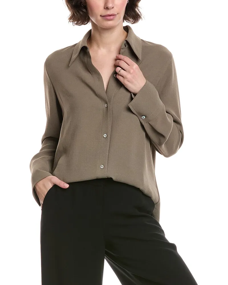 Vince Easy Button Blouse Tan
