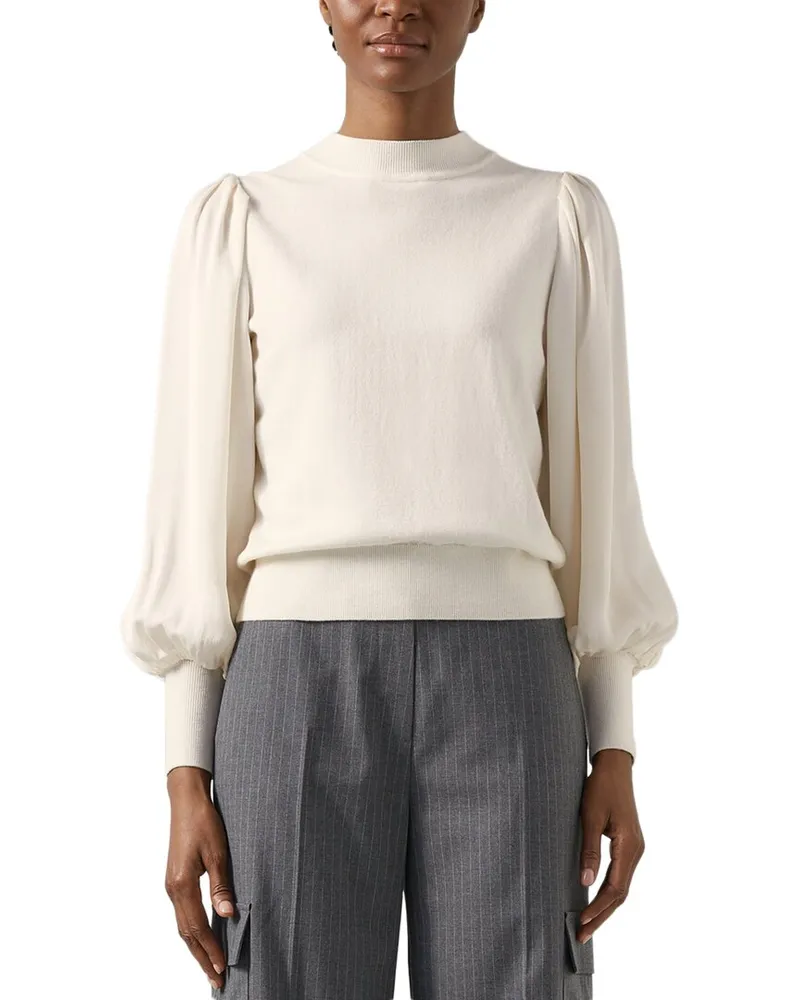 L.K.Bennett  Erica Wool-Blend Knitted Top White