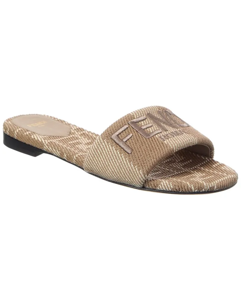 Fendi Signature Jacquard Sandal Grey