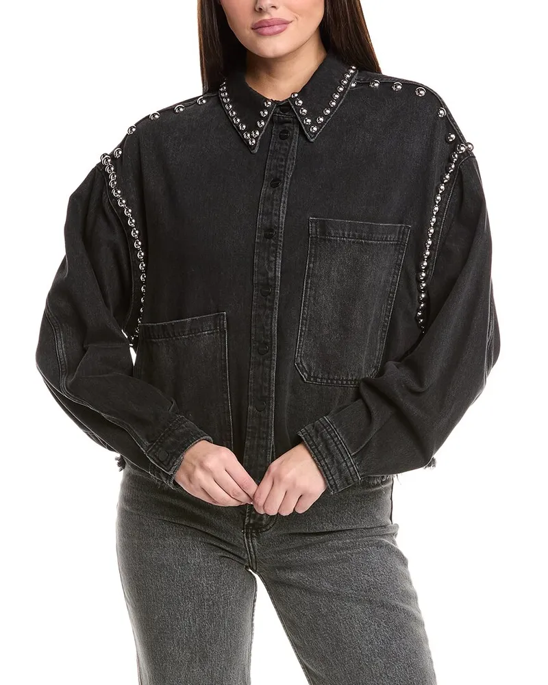 AllSaints Nicky Stud Shirt Black