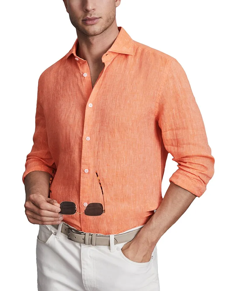 Reiss Ruban Linen Shirt Top Nocolor