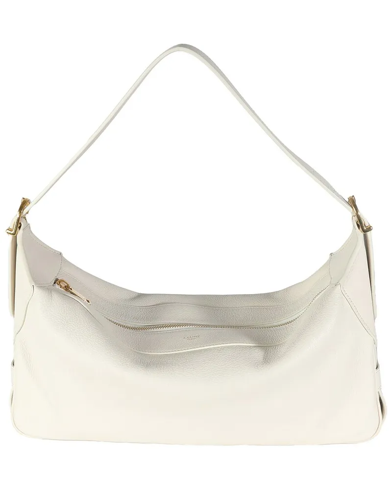 Celine White Leather Medium Romy (Authentic Pre-Loved Nocolor