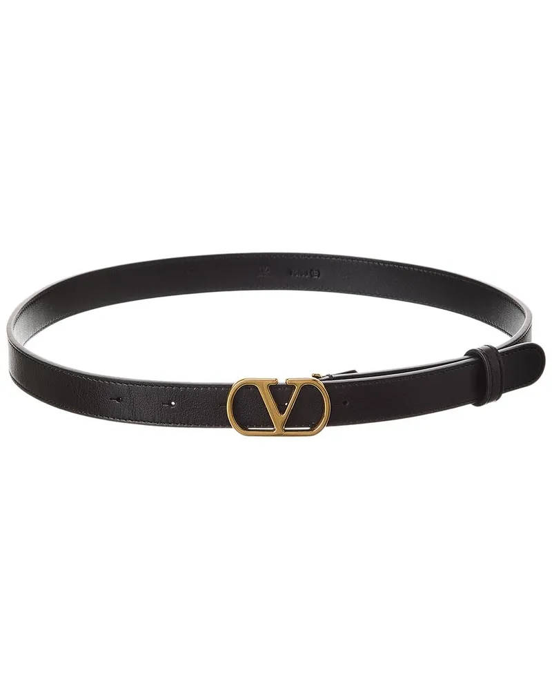 Valentino Garavani VLogo Signature Leather Belt Black