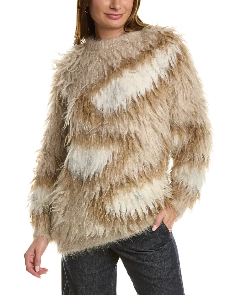 Brunello Cucinelli Mohair & Alpaca-Blend Sweater Nocolor