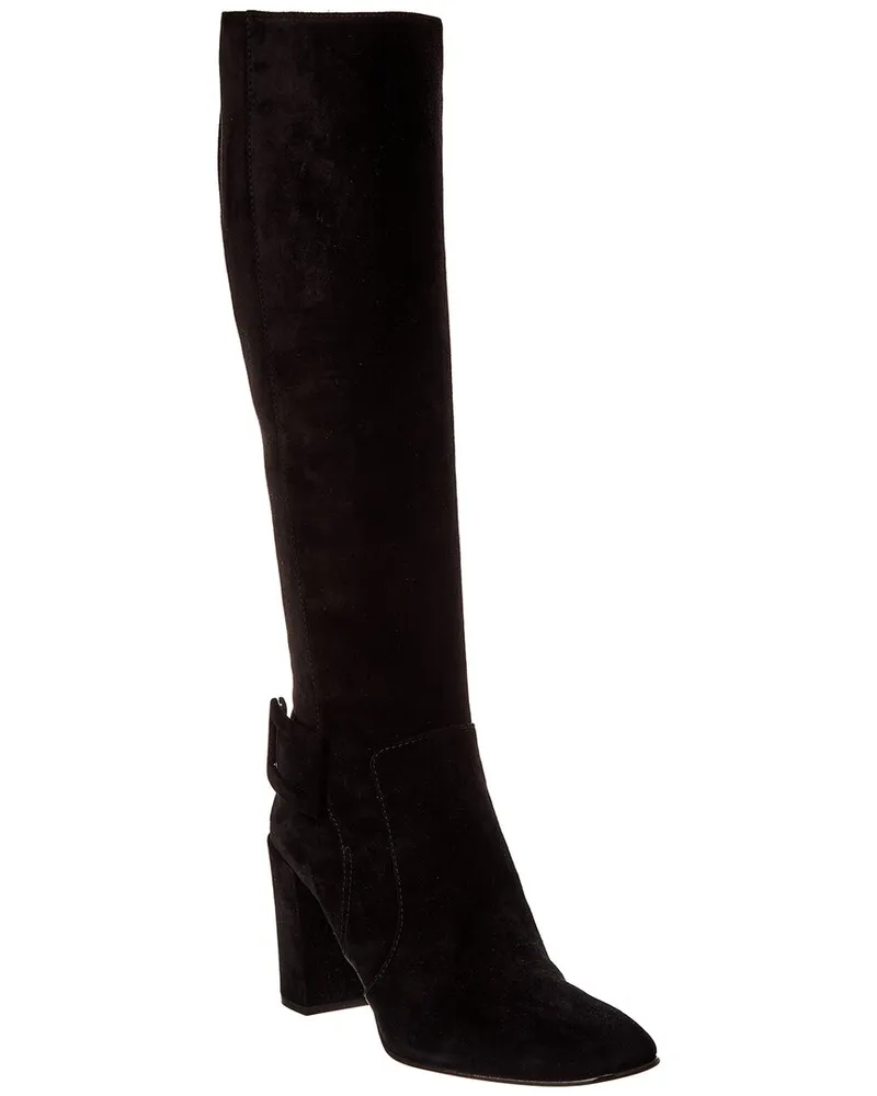 Roger Vivier Suede Knee-High Boot Black