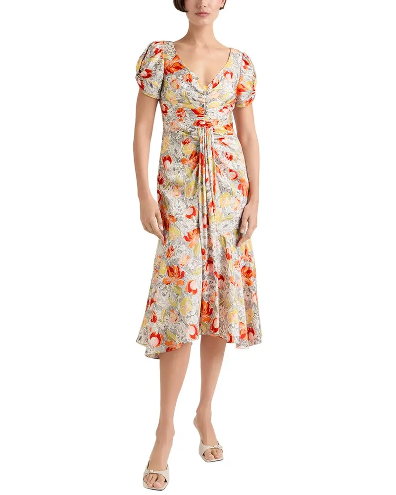 Cinq à Sept Linework Floral Walker Dress Nocolor