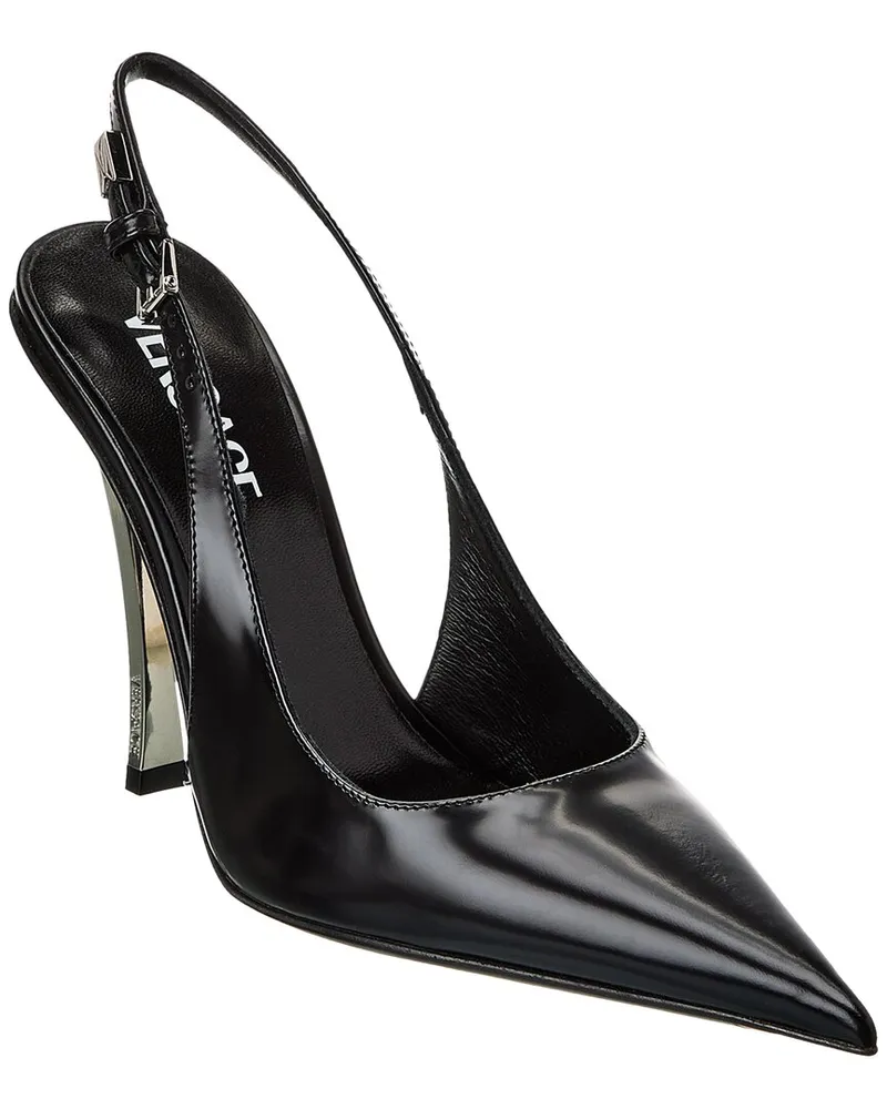 Versace Pin-Point Leather Slingback Pump Red