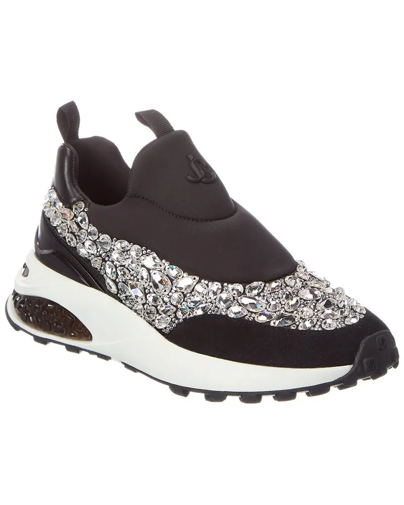 Jimmy Choo Memphis/F Neoprene & Leather Sneaker Black