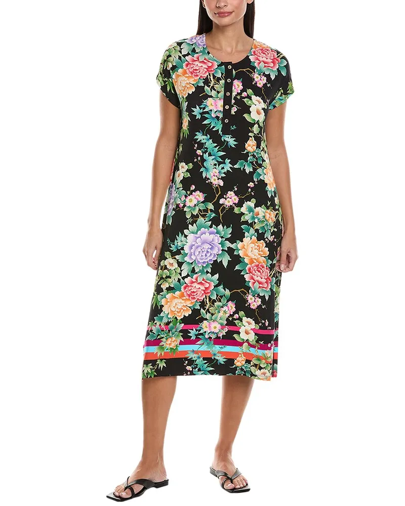 Johnny Was Maxi Henley Dress Nocolor