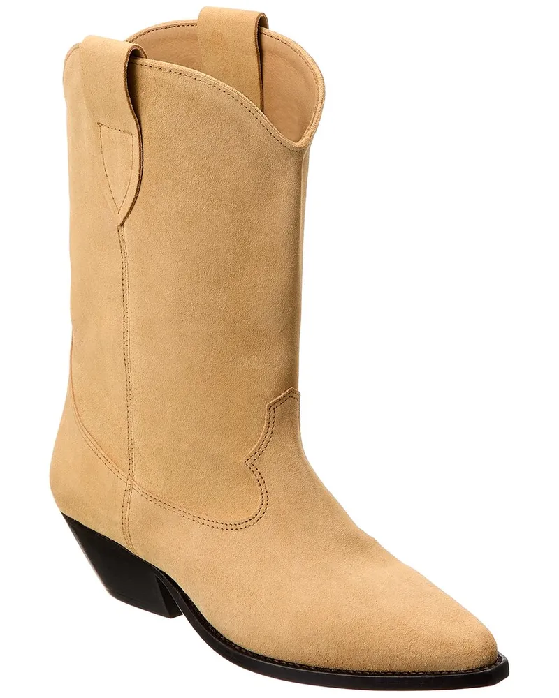 Isabel Marant Duerto Suede Cowboy Boot Beige