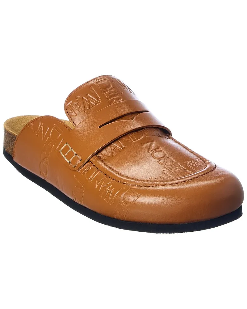 J.W.Anderson Logo Leather Mule Brown