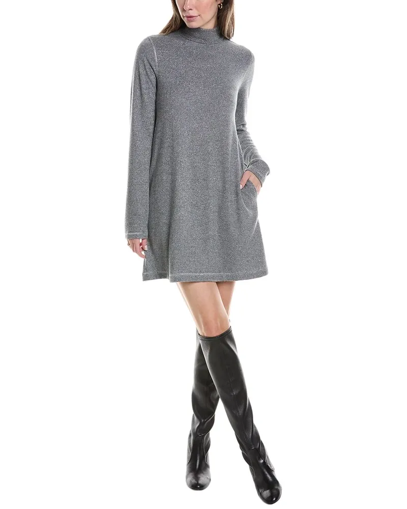 Michael Stars Olivia Sparkle Mock Neck Sweaterdress Grey
