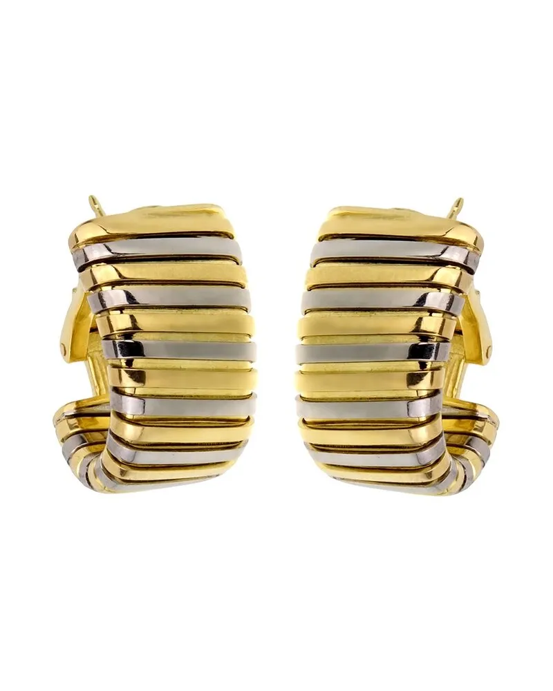 Bulgari 18K Two-Tone Tubogas Earrings (Authentic Pre-Loved Nocolor