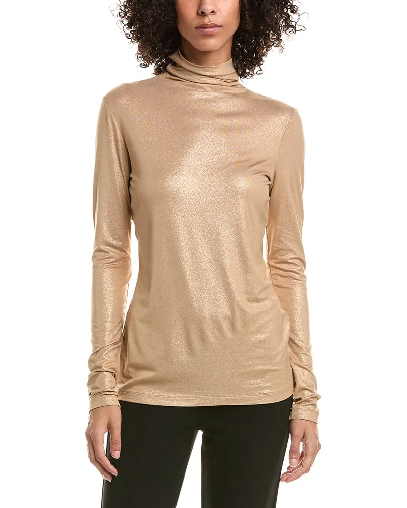 Anne Klein The Seamless Turtleneck Top Brown
