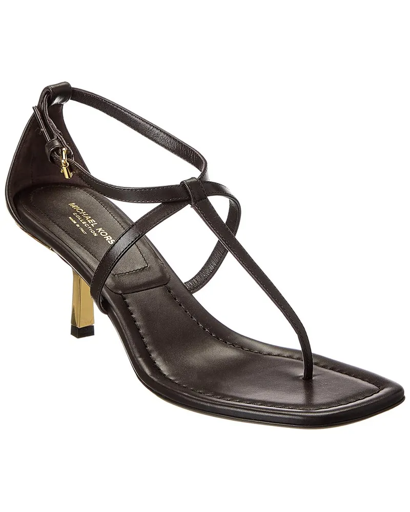 Michael Kors Anna Leather Sandal Brown