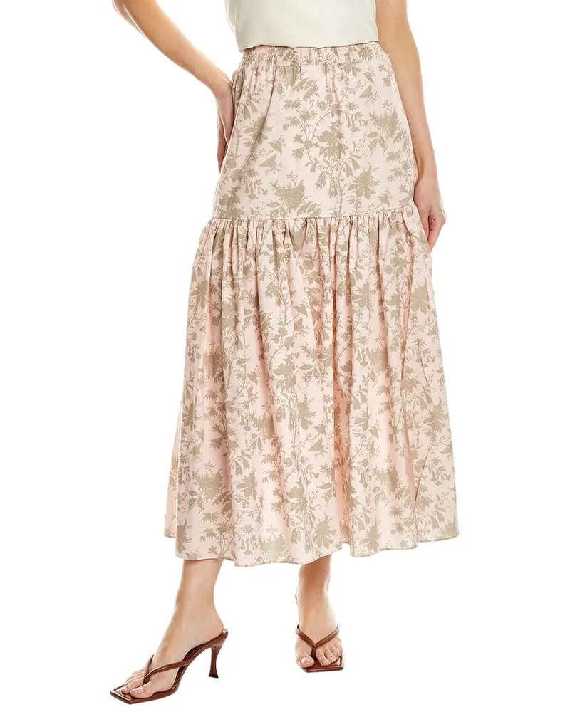 Elie Tahari Smocked Midi Skirt Nocolor