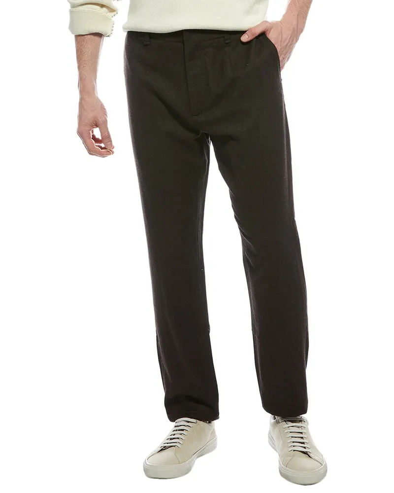 Rag & Bone Lennox Flannel Wool-Blend Trouser Brown