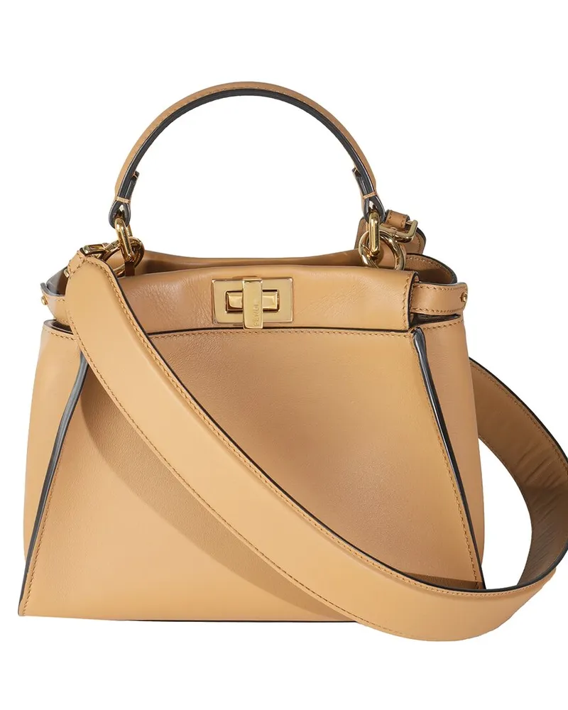 Fendi Beige & Brown Leather Petite Peekaboo I SEE U Satchel (Authentic Pre-  Loved Nocolor
