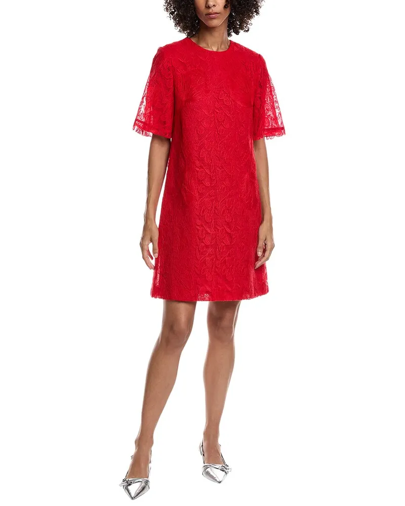 Lela Rose Rachel Tulip Lace Tunic Dress Red