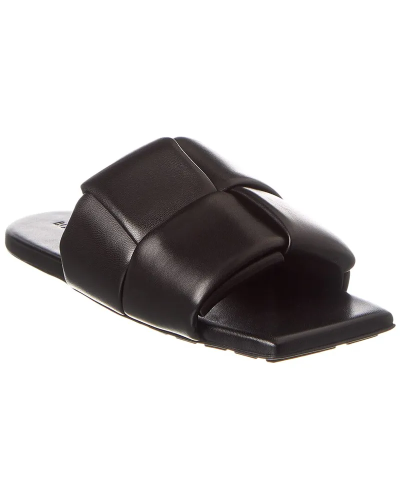 Bottega Veneta Patch Leather Flat Mule Black