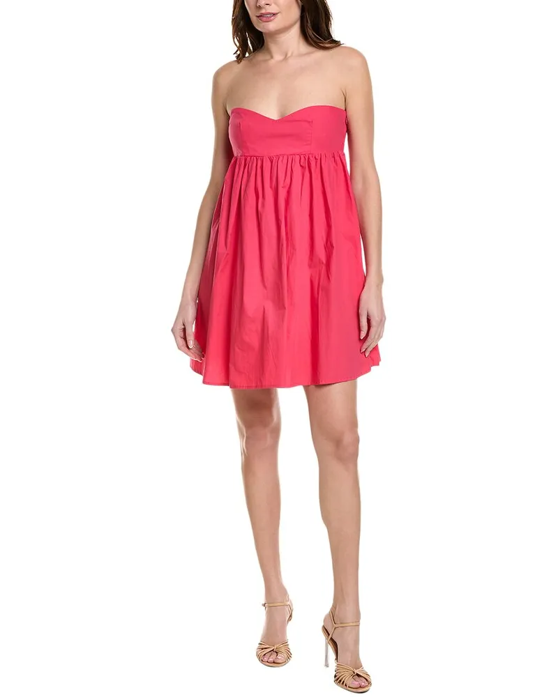 Susana Monaco Poplin Tube Flared Mini Dress Pink