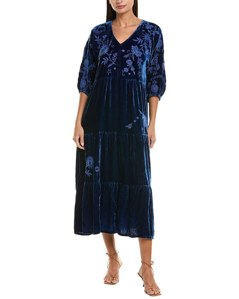 Johnny Was Torine Silk-Blend Midi Dress Nocolor