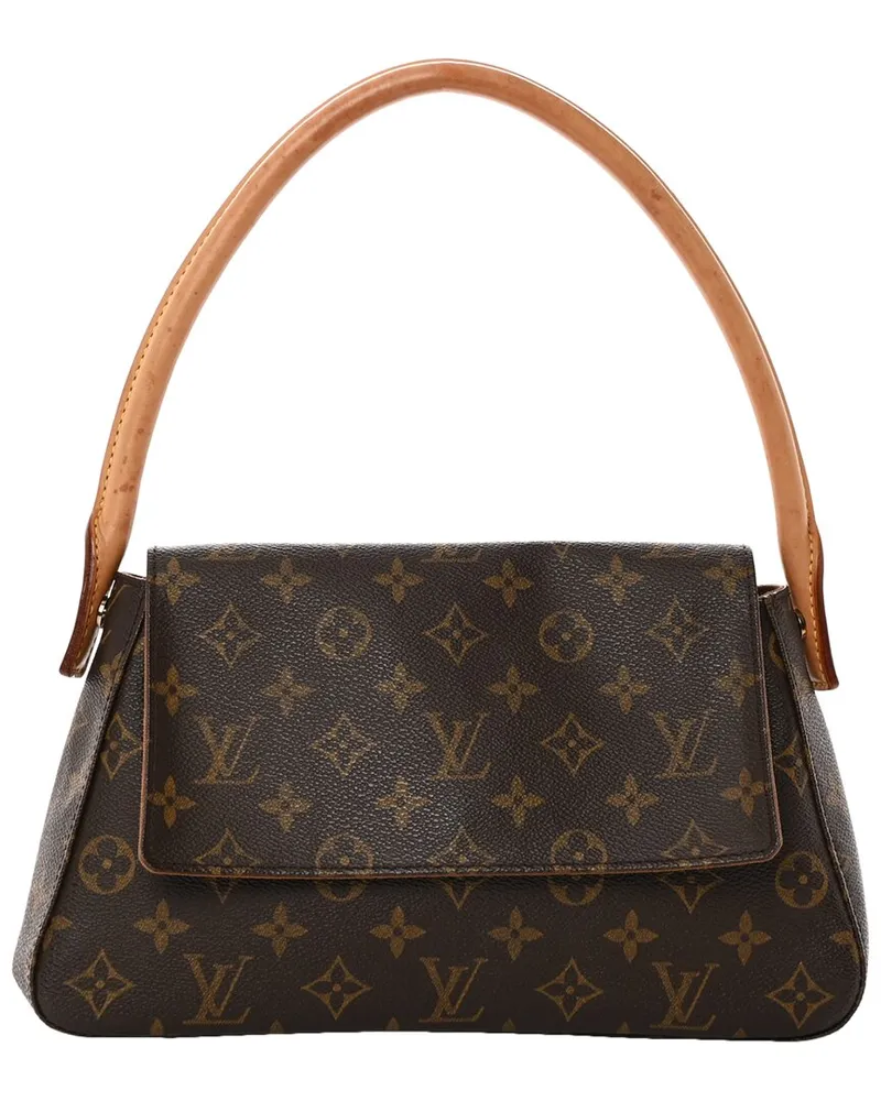 Louis Vuitton Brown Monogram Coated Canvas Looping MM (Authentic Pre-Loved Nocolor