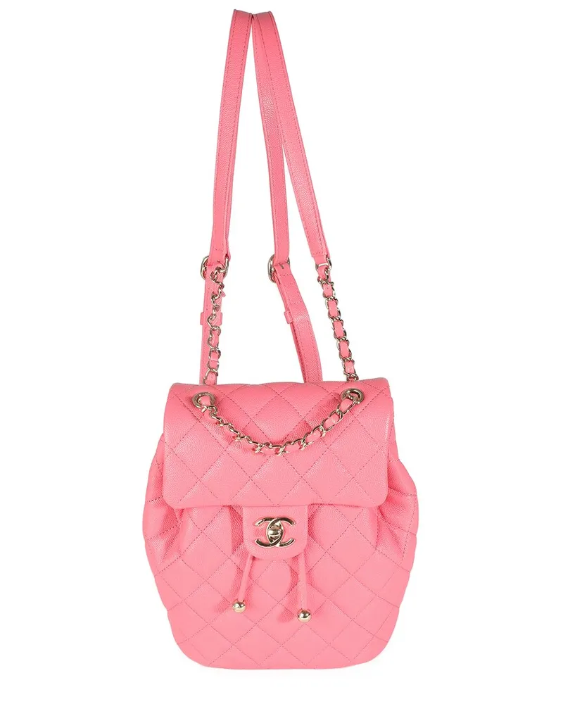 Chanel Pink Quilted Leather Drawstring Backpack Handbag (Authentic Pre-Loved Nocolor