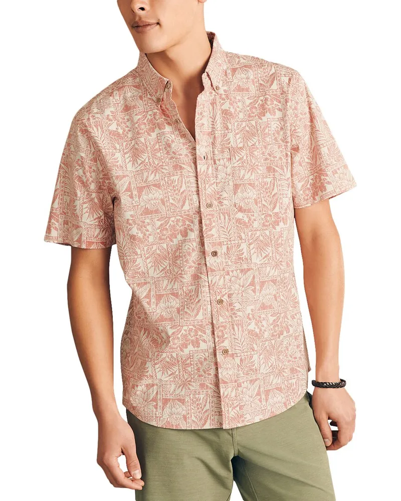 Faherty Stretch Playa Shirt Red